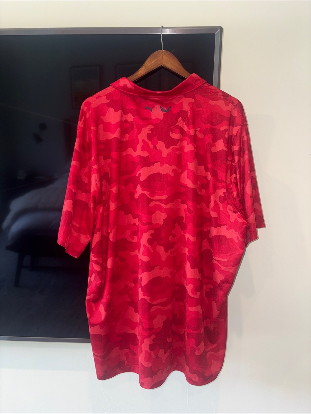 Men's Red Camouflage Polo Shirt - Picture 2 of 4